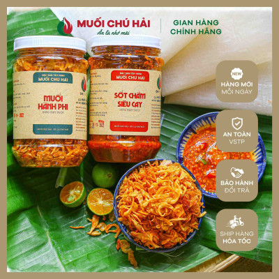 Combo Lười (bánh tráng phơi sương, sốt chấm siêu cay, muối hành phi)