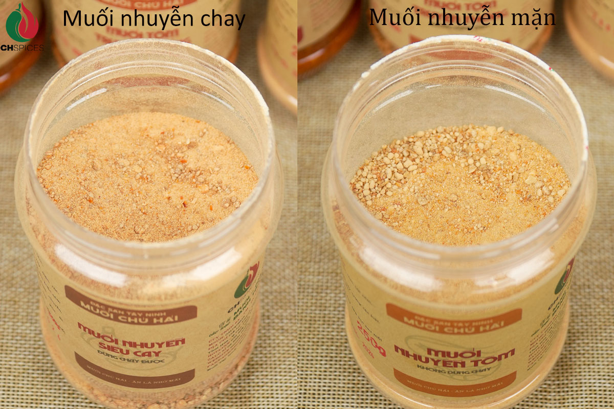 muoi-nhuyen-chay-va-muoi-nhuyen-man-khac-nhau-ve-mau-sac-va-huong-vi